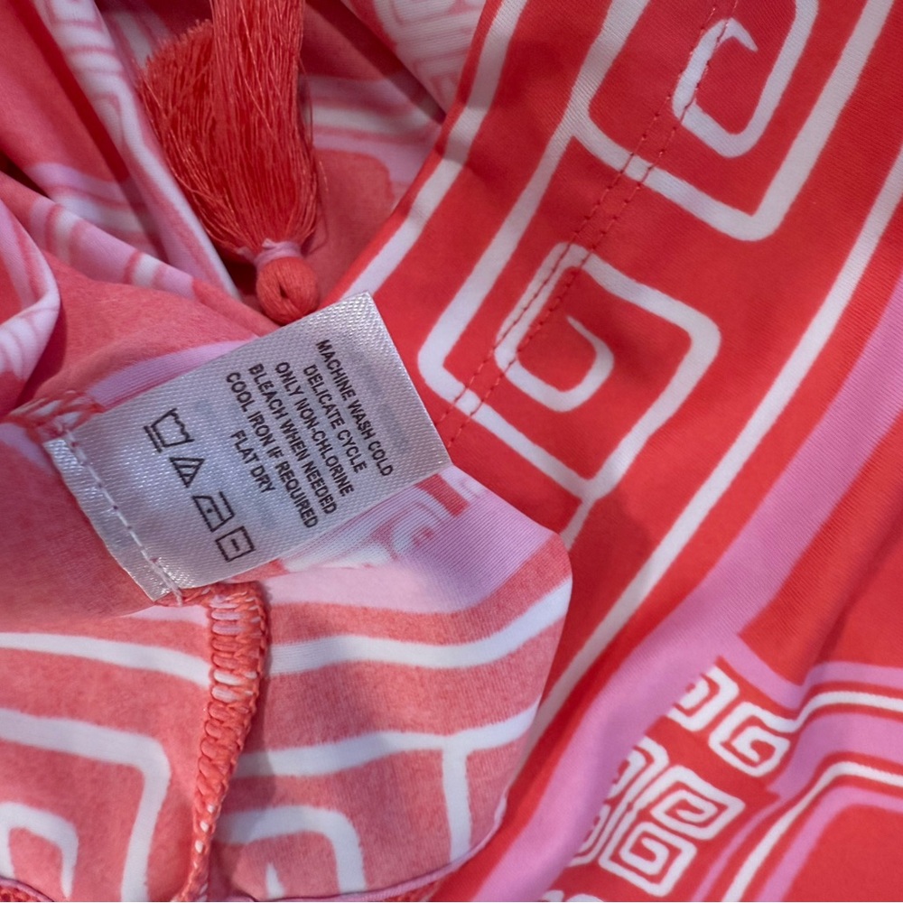 NWT Cabana Life Spring Regatta Off-the-Shoulder Smocked Dress Coverup Coral XL - Picture 7 of 16